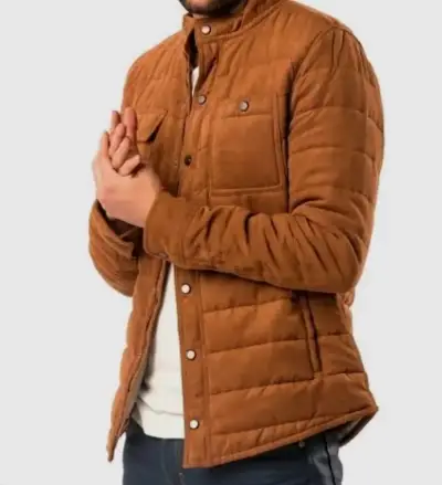 Chaqueta acolchada marrón para hombre - miniatura 1