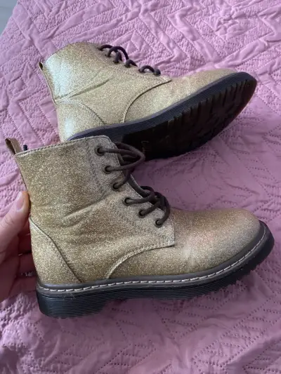 Botines dorados con brillo para niña - miniatura 1