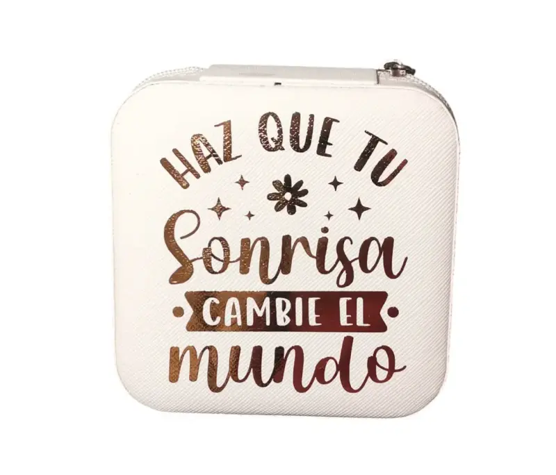 Joyero blanco con frase inspiradora - 1