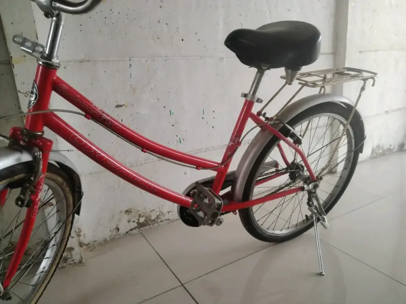 Bicicleta vintage Oxford roja con parrilla - 3