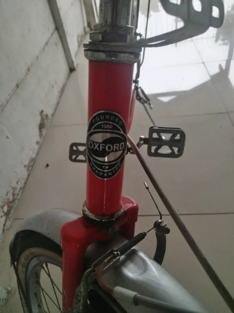 Bicicleta vintage Oxford roja con parrilla - 5