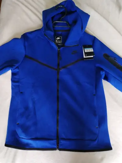 Polerón Nike tech azul talla m - miniatura 1