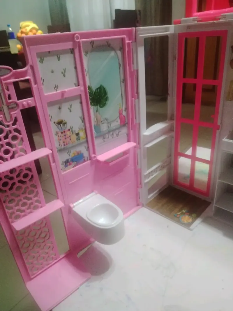 Casa de muñecas de plástico rosa barbie original - 4