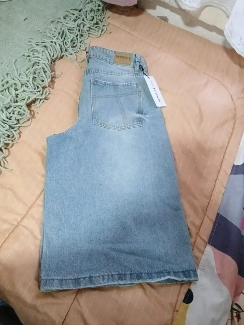 Bermudas de mezclilla celeste para mujer - 4