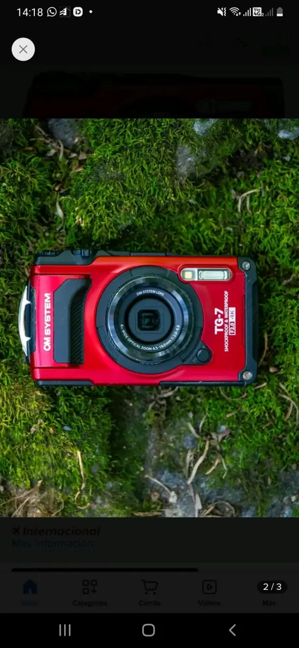 Cámara digital impermeable OM System Tough TG-7 roja - 2