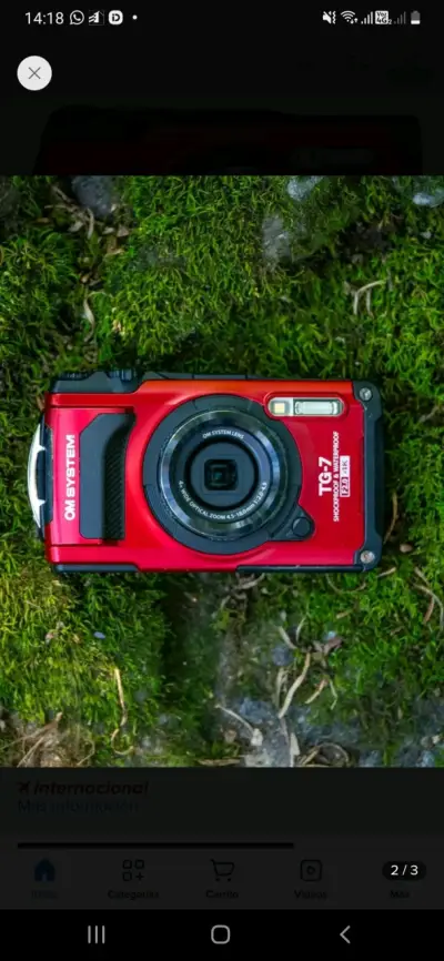 Cámara digital impermeable OM System Tough TG-7 roja - miniatura 2