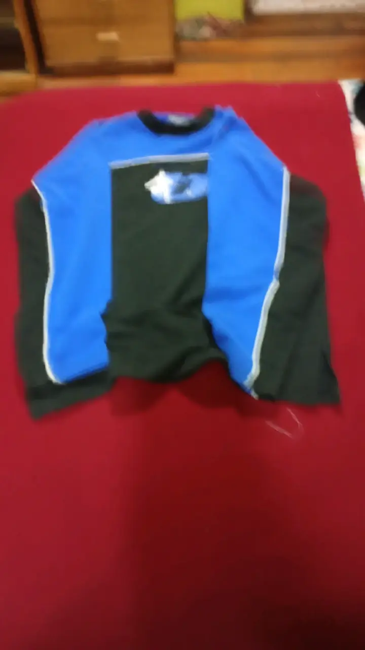Polerón deportivo azul y negro