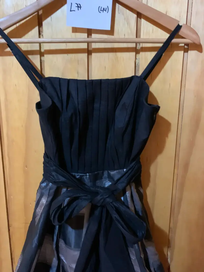 Vestido de fiesta negro con lazo talla 36 - 3
