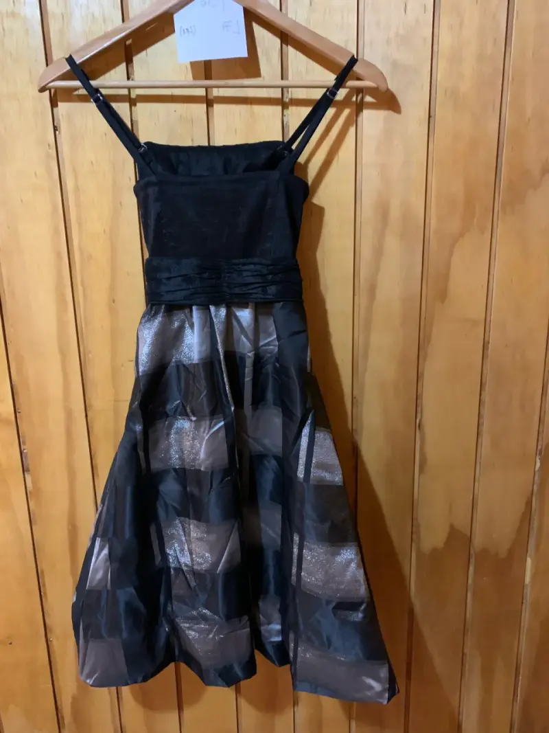 Vestido de fiesta negro con lazo talla 36 - 4
