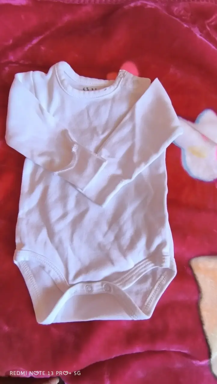 Body blanco de bebé manga larga - 1