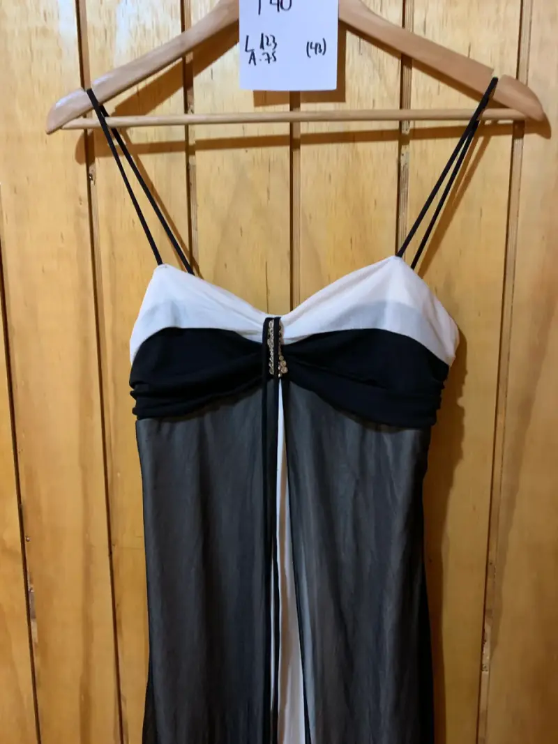 Vestido largo bicolor elegante para fiesta T40 - 2