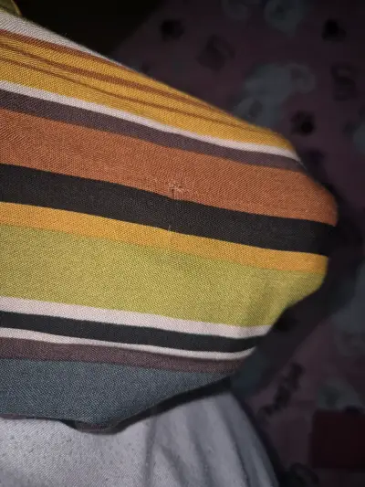 Falda larga a rayas multicolor con botones - miniatura 3