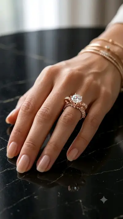 Anillo Solitario Majestic Rose / Anillo de Promesa - miniatura 1