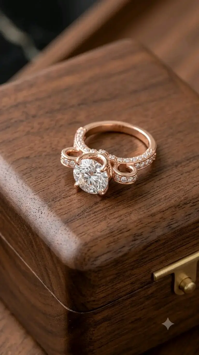 Anillo Solitario Majestic Rose / Anillo de Promesa - 2