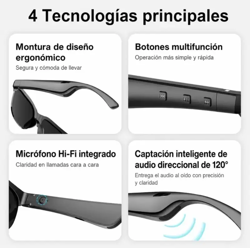 Gafas de sol con auriculares Bluetooth integrados - 4