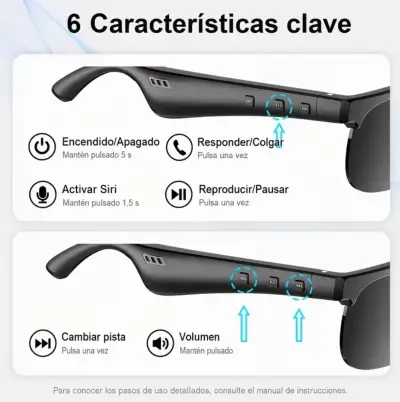 Gafas de sol con auriculares Bluetooth integrados - miniatura 5