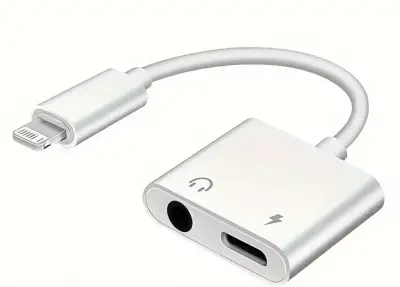 Adaptador doble para iPhone carga y audio - miniatura 2