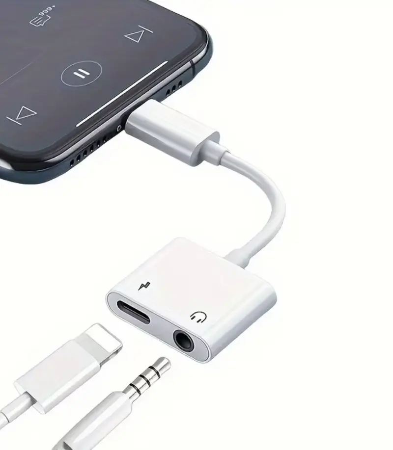 Adaptador doble para iPhone carga y audio - 3