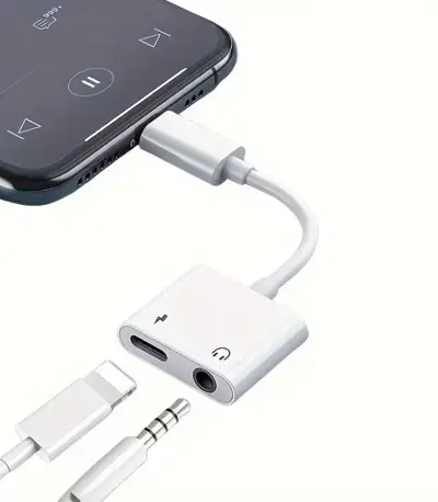 Adaptador doble para iPhone carga y audio - miniatura 3