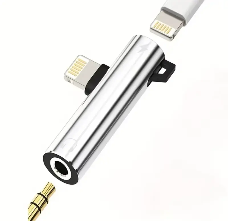 Adaptador Lightning a Jack 3.5mm y Carga
