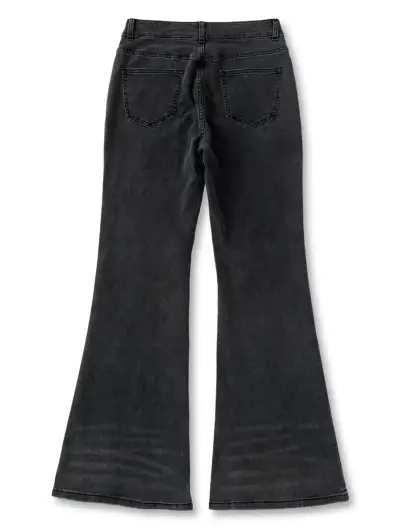 Jeans acampanados negros de moda - miniatura 2