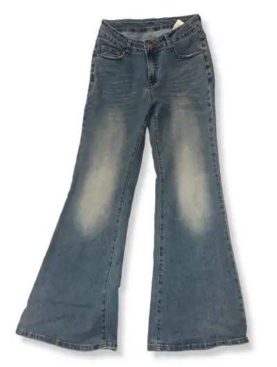 Jeans acampanados de mezclilla azul - miniatura 1