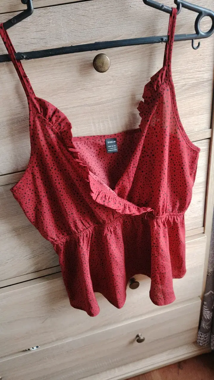 Blusa roja con lunares Shein