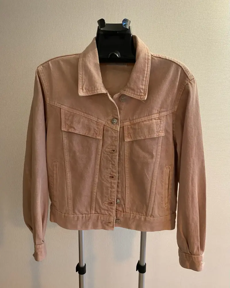 Chaqueta de mezclilla rosa claro para mujer - 1
