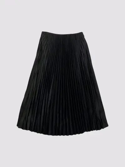 Falda larga plisada negra elegante - miniatura 2