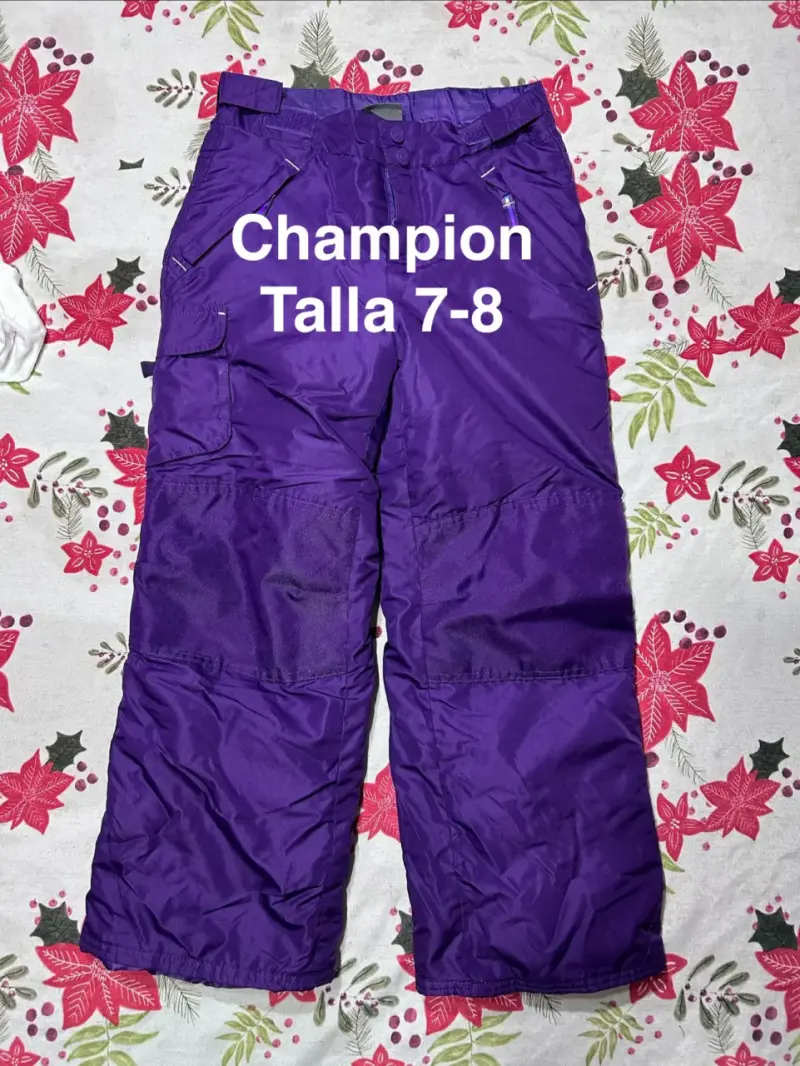 Pantalones de nieve Champion morados talla 7-8