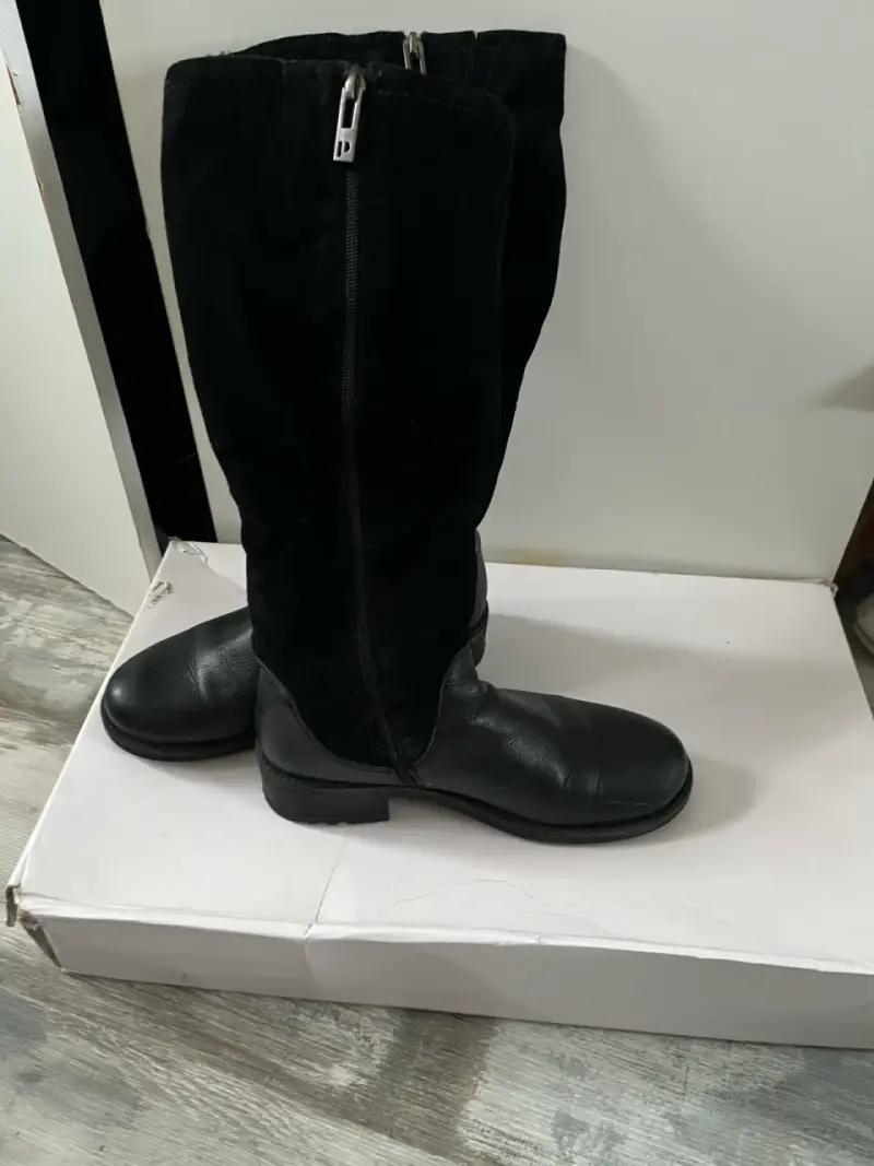 Botas negras de cuero para mujer - 3