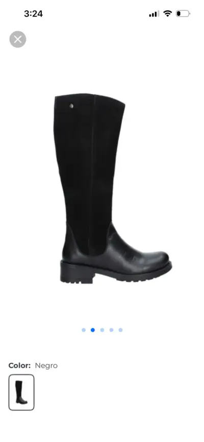 Botas negras de cuero para mujer - miniatura 5