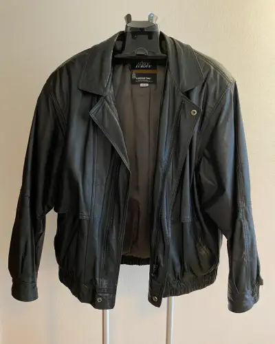 Chaqueta de cuero negra London Fog - miniatura 1