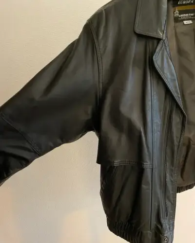 Chaqueta de cuero negra London Fog - miniatura 2