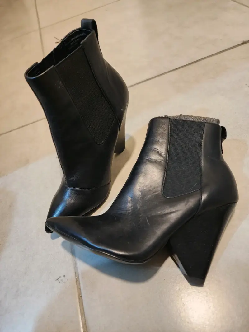 Botines de cuero negro con tacón alto ALDO - 4