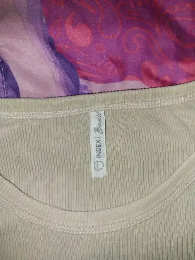 Polera sin mangas beige L - miniatura 2