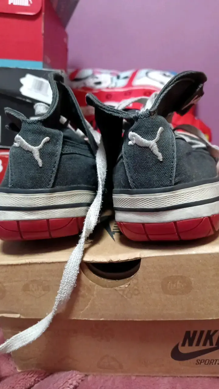 Zapatillas lona Puma negras usadas - 3