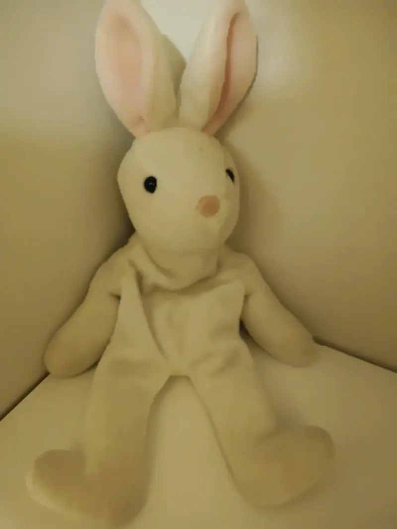 Conejo de peluche blanco suave - 1