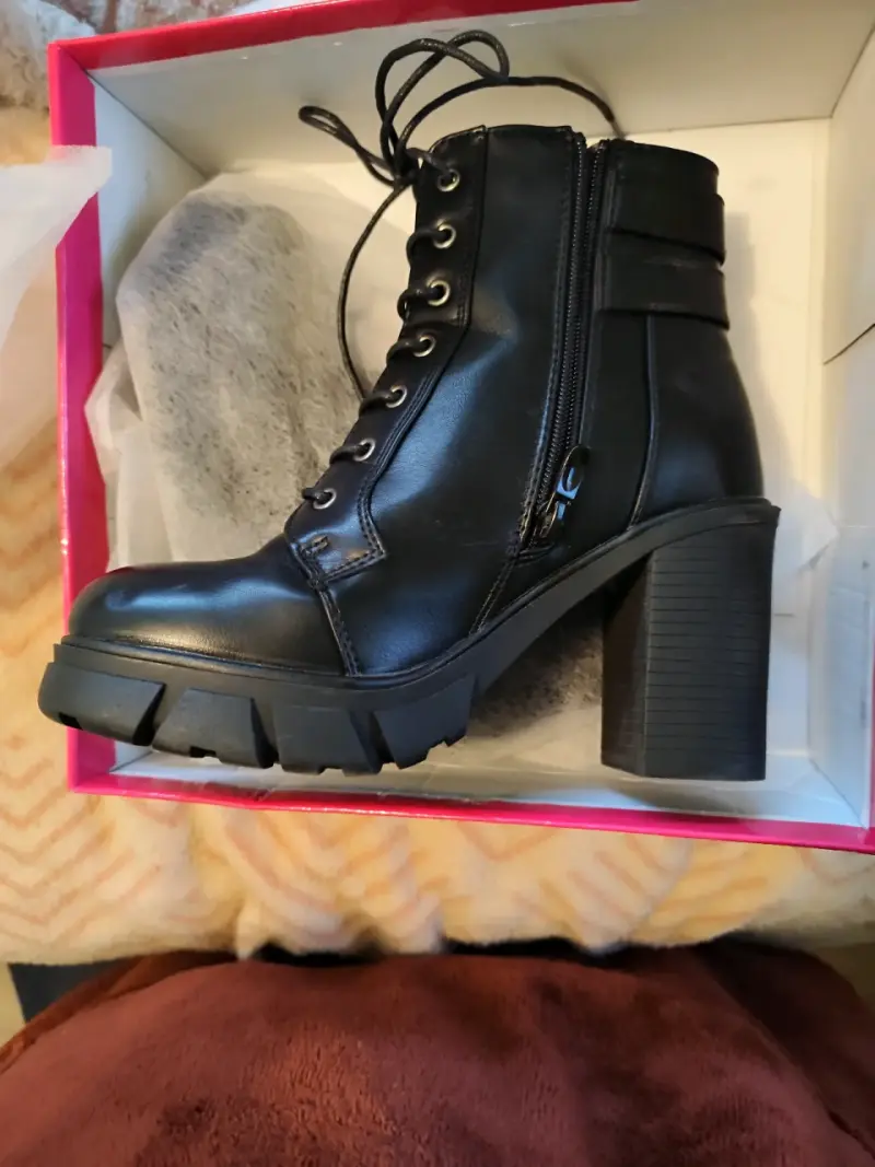 Botines de cuero negro con plataforma cellina 36 - 1