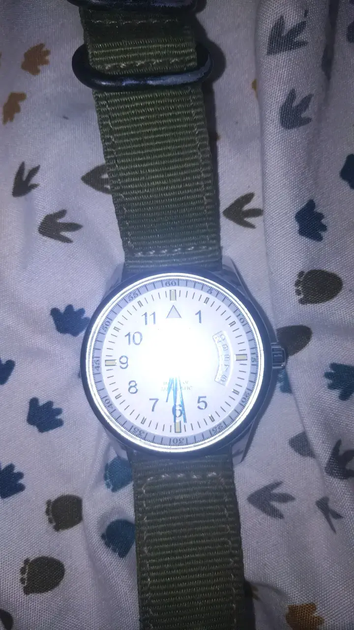 Reloj automático con correa verde militar - 4