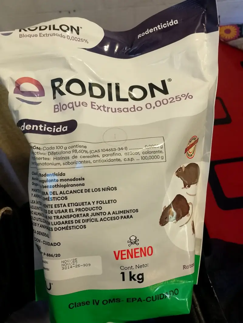 Rodenticida Rodilon Bloque Extrusado 1kg