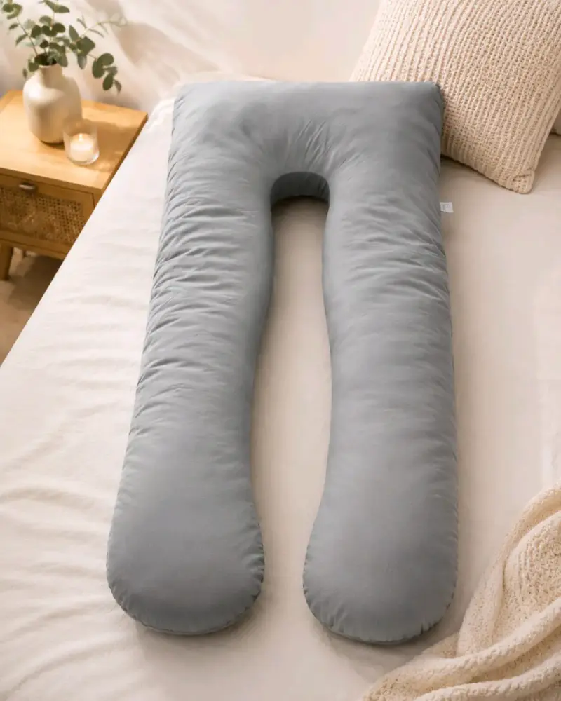 Almohada de embarazo en forma de U gris - 1
