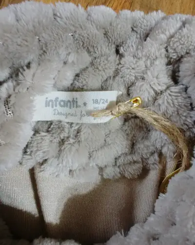 Chaqueta infantil de peluche café claro - miniatura 2