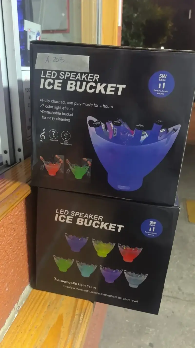 Cubeta de hielo con parlante LED 5W