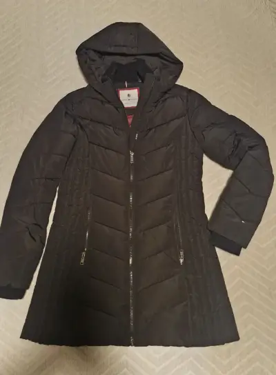Parka negra con capucha Tommy Hilfiger - miniatura 1