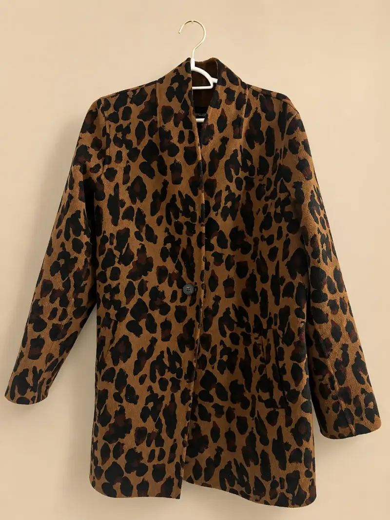 Abrigo animal print leopardo para mujer