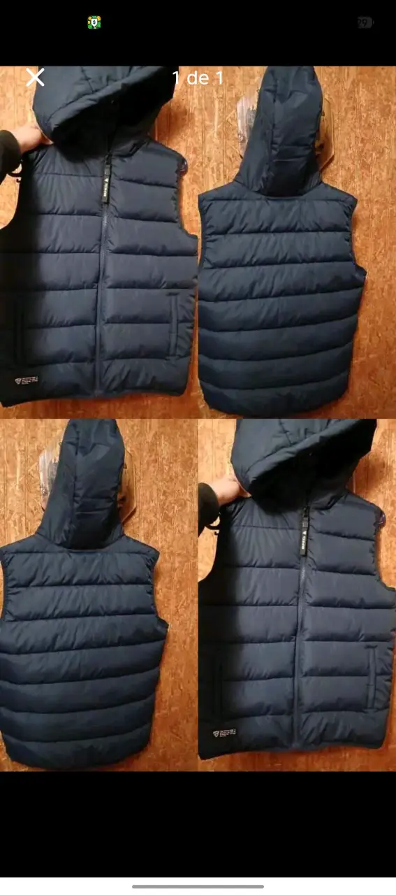 Chaqueta acolchado azul con capucha niño