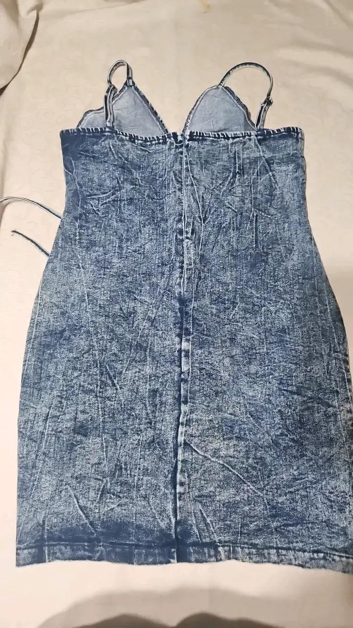 Vestido de mezclilla con cordones - 2