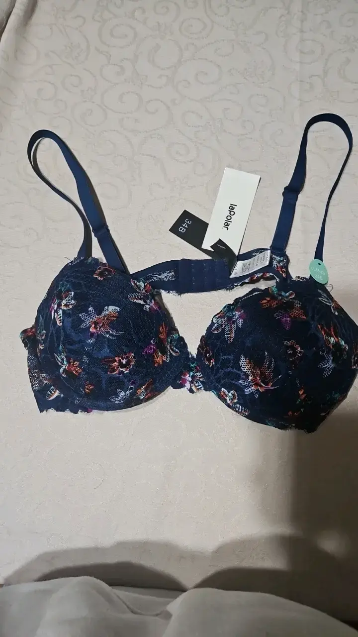 Sostén azul floral La Polar - 1