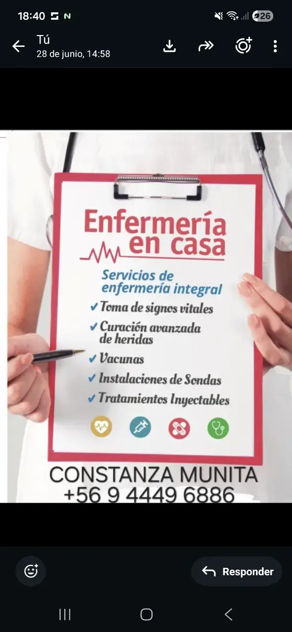 Servicio estudiante enfermería 5to año